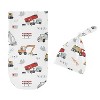 Sweet Jojo Designs Boy Baby Cocoon and Beanie Hat Swaddle Wrap Construction Truck Red Blue and Grey 2pc - 2 of 4