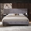 NicBex Queen/King Upholstered Bed Frame with Velvet Diamond Tufted Headboard,Platform Bed Frame with 2 Nightstands,No Box Spring Needed,Easy Assembly - 2 of 4