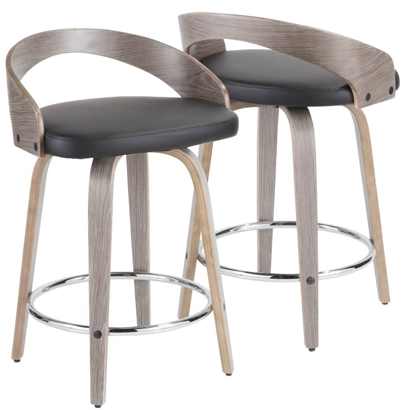 Set of 2 Grotto Upholstered Counter Height Barstools - Lumisource, 3 of 12