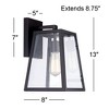 John Timberland Arrington Modern Outdoor Wall Lights Fixtures Set of 4 Mystic Black 13" Clear Glass for Post Exterior Barn Deck House Porch Yard Patio - 4 of 4