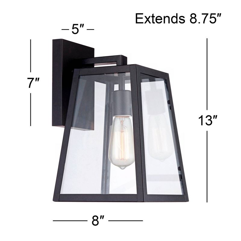 John Timberland Arrington Modern Outdoor Wall Lights Fixtures Set of 4 Mystic Black 13" Clear Glass for Post Exterior Barn Deck House Porch Yard Patio, 4 of 10