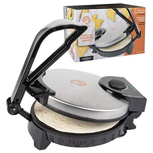 MasterChef Electric Tortilla Maker- Homemade Flatbread, Tortillas- Heavy  Duty, Non-stick Cooker Easier than Tortilla Press