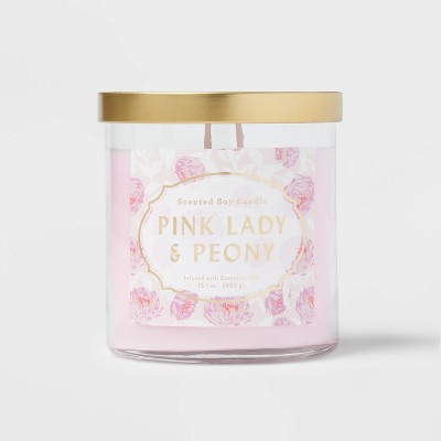 15.1 oz Lidded Glass Jar Candle Lady Peony Pink - Opalhouse™