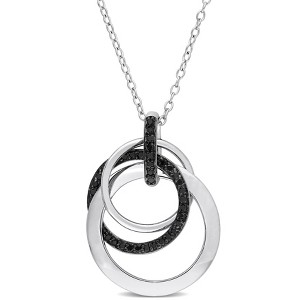 EVERLY JEWELRY | Sterling Silver 1/5 CT TW Black Diamond Fashion Pendant With Chain Black Rhodium Plated, 18-inch - 1 of 4