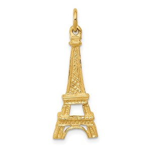 Black Bow Jewelry 14k Yellow Gold Eiffel Tower Charm Pendant - 1 of 4