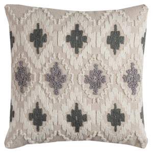 Throw Pillow Rizzy Home Natural Gray