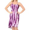 HAPPY BAY Women's Vacay Beach Summer Beachwear Dress Spaghetti Babydoll Lingerie Slip Nighty 1X-2X Lilac, Tie Dye - 3 of 4