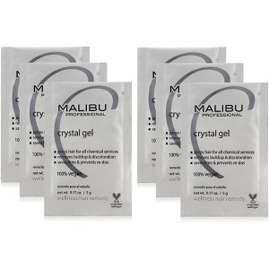 Malibu-C Crystal Gel (Pack of 6 x 0.17 oz) Preps Hair for Chemical Services | Removes Buildup & Discoloration | Prevents Re-Dos - 1 of 3