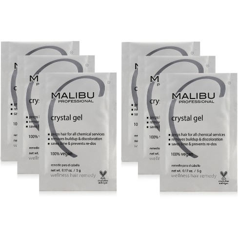 Malibu-C Crystal Gel (Pack of 6 x 0.17 oz) Preps Hair for Chemical Services | Removes Buildup & Discoloration | Prevents Re-Dos - image 1 of 3