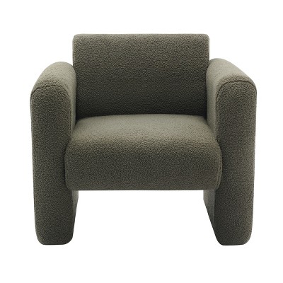 Ridstar Modern Upholstered Armchair with Back And Pillow For Living Room, Bedroom & Reception Waiting Room-Green