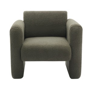 Ridstar Modern Upholstered Armchair with Back And Pillow For Living Room, Bedroom & Reception Waiting Room-Green - 1 of 4