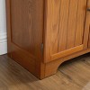 INFURNIC Decorative Bookshelf 72.4" Tall Freestanding  Storage Cabinet with 8 Doors and 4 Shelves for Living Room, Brown, 23.82"*12.6"*72.4" - 3 of 4