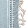 Nila Blue 14"x22" Handwoven Cotton Pillow Cover with Tassels - 3 of 4