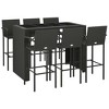 vidaXL Garden Bar Set Black PE rattan One Size Ergonomic Bar Table Set - 3 of 4