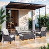 Belord 7PCS Outdoor Patio Furniture Set, Outdoor Wicker Patio Couch Set with Club Chair and Tempered Glass Top Coffee Table - 2 of 4