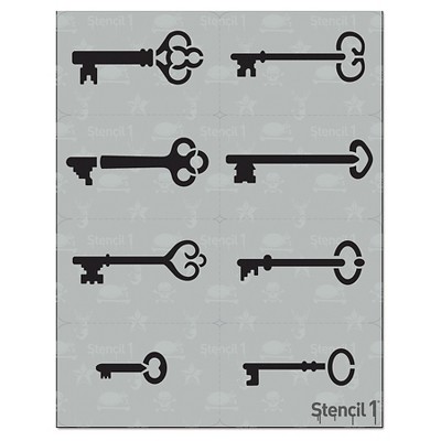 Stencil1 Skeleton Keys Multipack 8ct - Stencil 8.5" x 11"