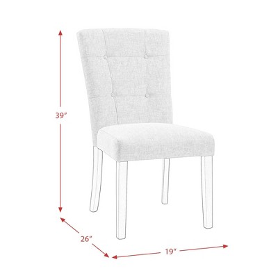 Beige Linen Upholstered Tufted Side Chair Set