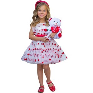 Kisses And Cuddles Fanned Tulle Dress by Mia Belle Girls - 1 of 4