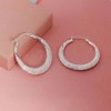 Sterling Silver Shrimp Diamond - Cut Hoop Earrings for Women - 4 of 4