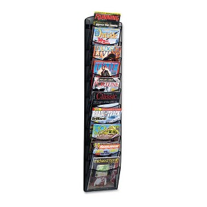 Safco Onyx Mesh Literature Rack, Ten Compartments, 10.25w x 3.5d x 50.75h, Black - 1 of 1