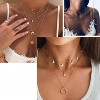 6 Pcs Layered Necklace Set - Gold & Silver Moon Star Coin Choker for Women - 3 of 4