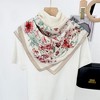 Anna-Kaci Women's Floral Print Square Scarf with Lightweight Draped Fabric, Soft Smooth Texture, and Elegant Border Detailing 35.5x35.5in - 3 of 4