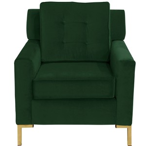 Parkview Chair with Y Metal Legs Fauxmo Emerald - Skyline Furniture, Fauxmo Green