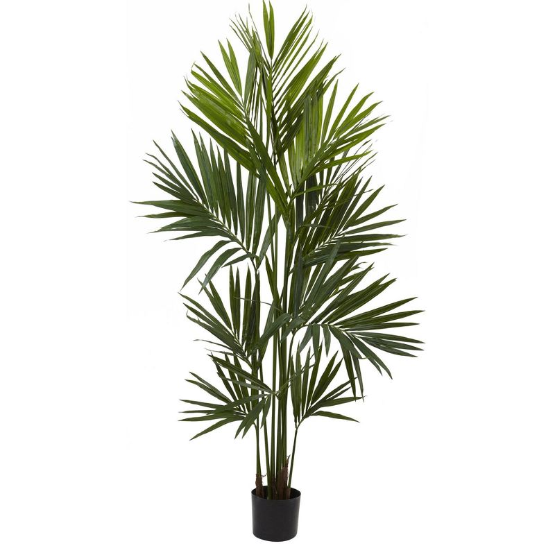 84&#34; Artificial Kentia Palm Tree in Pot Black - Nearly Natural, 1 of 5