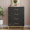 Acekool 4 Drawer Dresser, Tall Chest for Bedroom & Closet, Soft-Close Glides, Modern Storage Organizer with Metal Handles - 3 of 4