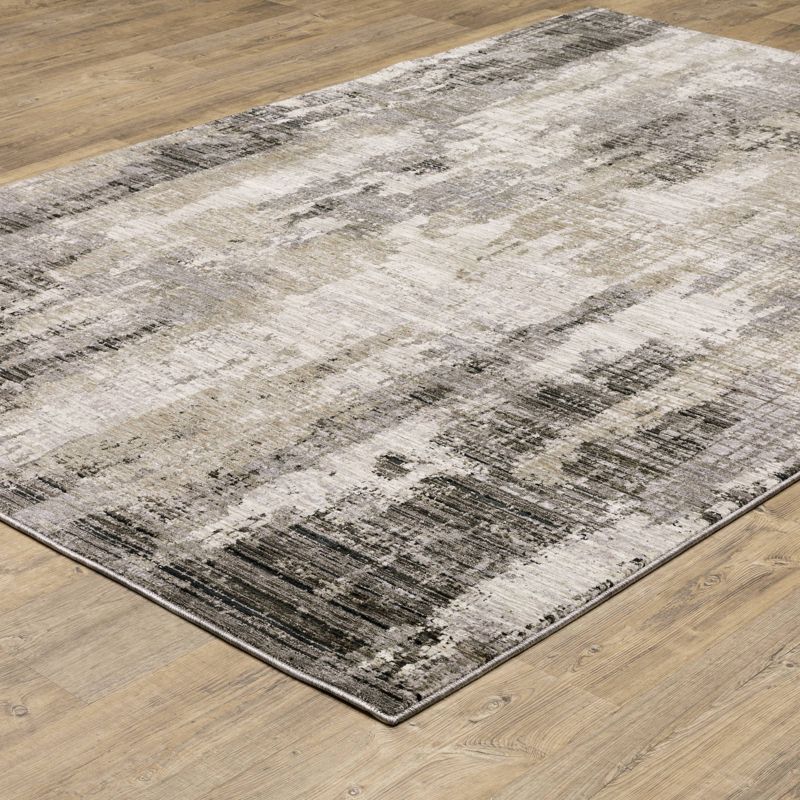 Nirvan Abstract Etchings Indoor Area Rug Gray/Beige - Captiv8e Designs, 6 of 13