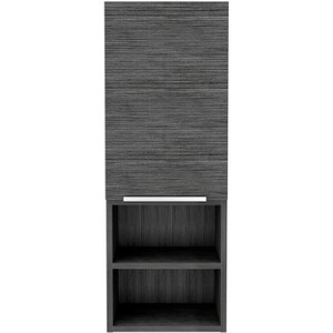 HomeRoots 32" Smoky Gray Oak Accent Cabinet With Three Shelves - 1 of 4