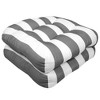Havana Stripe Patio Cushions Outdoor Chair Pads Thick Fiber Fill Tufted 19" x 19" by Sweet Home Collection® - 3 of 4