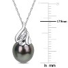 EVERLY JEWELRY | 14K White Gold 9-10mm Black Tahitian Cultured Pearl & Diamond Accent Swirl Pendant with Chain - 17 inch - 4 of 4