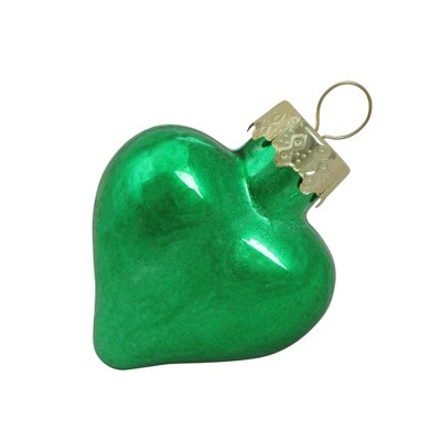 Northlight 56ct Shiny Green Glass Heart Christmas Ornaments 1.75" (45mm)