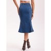 INSPIRE CHIC Women's Denim High Waisted Ruffled Knee Length Bodycon Fishtail Jean Skirt - 4 of 4
