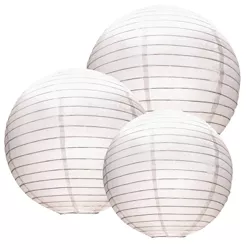 6ct Size 12" 14" 16" Paper Lanterns White