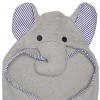 Everyday Kids Hooded Bath Towel for Boys & Girls – 3D Gray Elephant with Ears and Trunk, Soft Terry Cloth, Gender-Neutral Baby Bath Essential - 3 of 4
