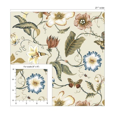 Alabaster Floral Peel and Stick Vinyl Wallpaper Roll