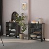 vidaXL Gray Metal and MDF Storage Cabinets - Set of 2, 3 Mesh Doors Design, Easy-to-Clean, Assembly Required, Spacious Shelving Unit - 2 of 4