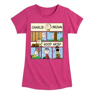 Girls' - Peanuts - Good Grief Comic Fitted Short Sleeve Graphic T-Shirt - 1 of 4