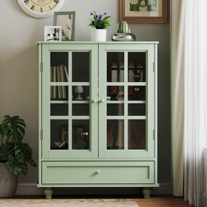 Okak Sideboard Cabinet, Bufft Cabinet with 2 Doors and 3 Shelves, Storage Cabinet for Living Room, Dining Room, Kitchen, Green - 1 of 4