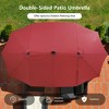 Costway Outdoor 15' Double-Sided Patio Umbrella 48 Solar LED Lights Crank & Base - 4 of 4