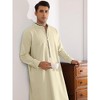 Lars Amadeus Men's Contrast Color Stand Collar Long Sleeves Button Nightgown - 2 of 4