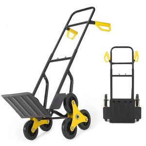 Stair Climbing Dolly, 330 Lbs Weight Capacity, Foldable Hand Truck with 6 Rubber Wheels and Telescoping Handle, Heavy-Duty Grocery Cart - 1 of 4