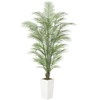 4/5/6FT Artificial Golden Cane Palm Tree, Fake Palm Tree with Three Realistic Trunks - 2 of 4