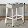 DOMETOUR Set of 2 Velvet Counter Height Stools with Tufted Saddle Seats - 3 of 4