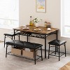 GOCAPTAIN Dining Table Set for 4, Kitchen Table Set with Upholstered Dining Bench and Square Stools, Metal Frame with Storage Shelves for Apartment - 4 of 4