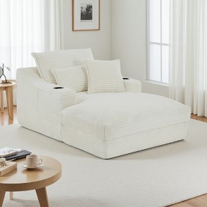 47.24" Modern Compression Sofa with Double-Layer Cushion, S-Shaped Armrest & Lumbar Pillow - 1 of 4