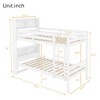 Kumasinova Twin-Over-Twin Rubber Wood Bunk Bed with Built-In Bookcase Headboard – Detachable to 2 Twin Bed Frames, Safety Guardrails & Ladder - 4 of 4