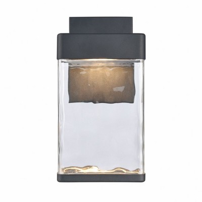 Charcoal Black LED Outdoor Wall Sconce with Clear Glass